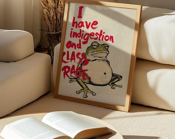 Bloated Frog - Digital Poster | Funny Frog Art, Quirky Wall Art, Surreal Illustration Print, Absurdist Humor, David Shrigley-Inspired