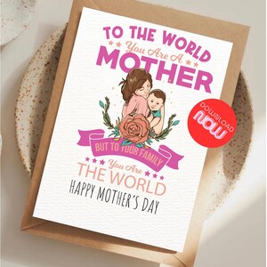 Tarjeta imprimible para el Día de la Madre, especial para el Día de la Madre, regalo para el Día de la Madre, tarjeta en formato PNG para el Día de la Madre