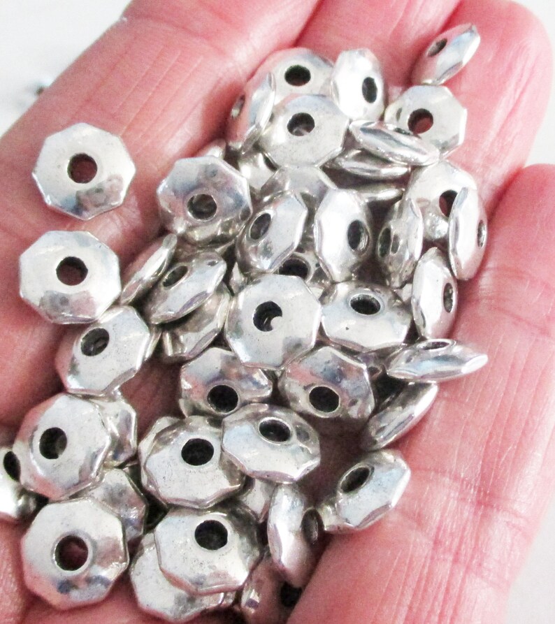 50pcs 10mm Tibetan Silver Bead Cap Metal Spacer Beads DIY Craft Jewelry Findings