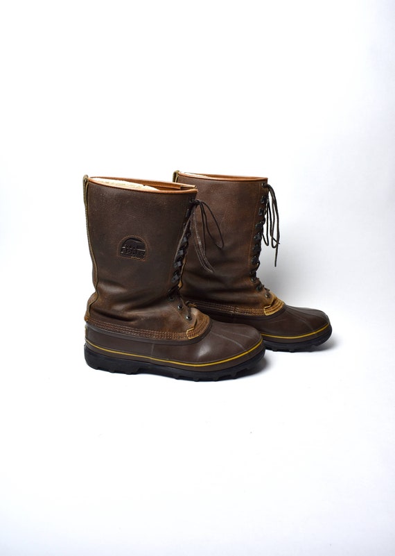 Sorel Lederstiefel alle Wetter mit Naturkautschuk Sohle, in Kanada, Herren Größe 12 Sorel Lederstiefel alle Wetter mit Naturkautschuk Sohle, in Kanada, Herren Größe 12