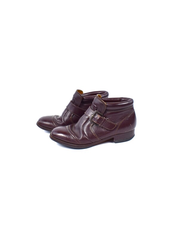 Vintage Leder Stiefeletten Schnalle, Damen Größe 40 Vintage Leder Stiefeletten Schnalle, Damen Größe 40