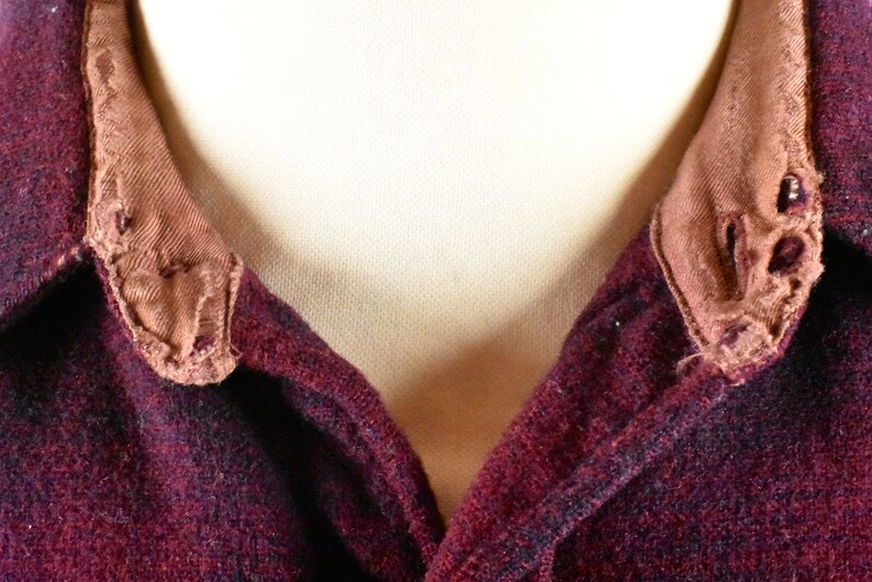 Made in the USA 1960/'s Maroon and Blue Plaid Pendleton Lodge Shirt