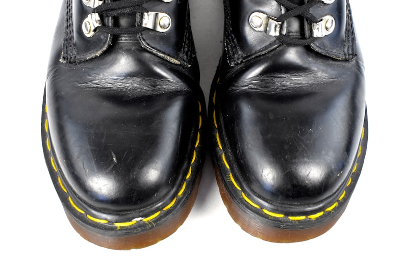 Original 1980/'s 1460 Leather Dr Marten Boots with Metal Hardware Made in England