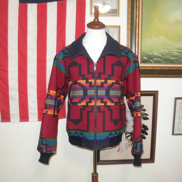 Pendleton High Grade Western Wear Zipper Jacket // Pendleton Native American Heritage Coat // Size Medium