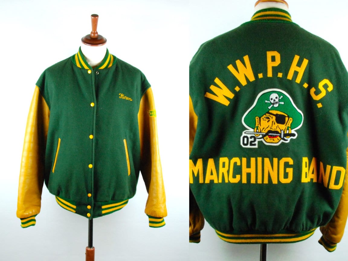 1970's Green and Gold Letterman Jacket by Hewitt | Etsy