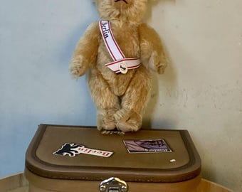 Mega Zeldzaam: Steiff 656613 Teddybeer, Berlijnse Beer, Teddy, Koffer, beer, Klassiek