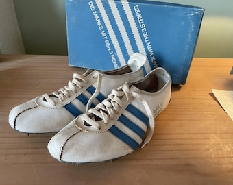 Vtg 70s 80s Adidas Americana High Top Classic 3 Stripe Trainers