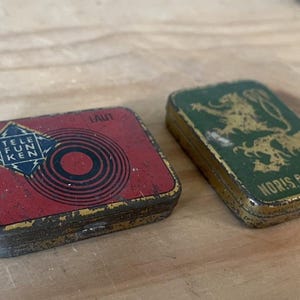 2 x Gramophone Needle Can, Tin can, Pill box, Vintage, Telefunken, Noris Original, 30s, 40s, 50s