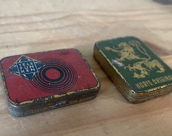 2 x Gramophone Needle Can, Tin can, Pill box, Vintage, Telefunken, Noris Original, 30s, 40s, 50s