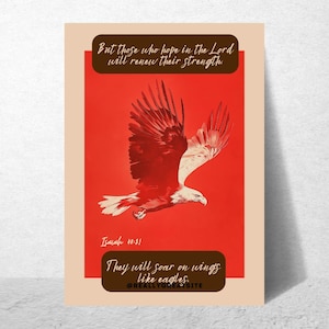 Isaiah 40:31 - Soar on wings like eagles -Bible Verse Wall Art- Christian Wall Art - Christian Poster -Bible Poster -Minimalist-Quote-Print