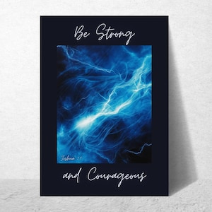 Joshua 1:9 - Be Strong and Courageous -Bible Verse Wall Art- Christian Wall Art - Christian Poster -Bible Poster -Minimalist-Quote-Print