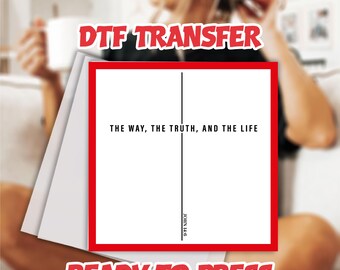 The Way the Truth the Life Black Text Dtf: Christian Yeshua Dtf Transfer