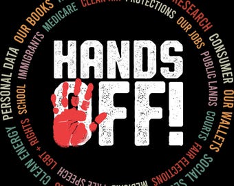 Hands Off Protest PNG: Social Security, Medicare (Digital Download)