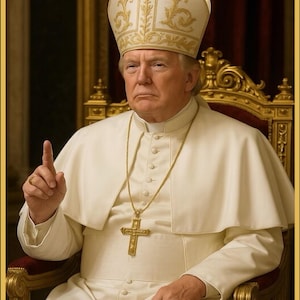 Meme gracioso del Papa Trump: Regalo republicano MAGA (descarga digital PNG)