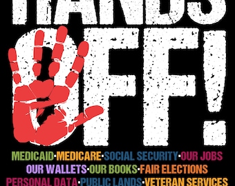 1 Hands Off Protest PNG – Social Security, Medicare, & Public Protection Digital Design, Protest Shirt, Political Statement, Activism Art