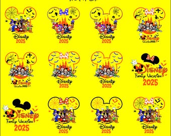 Disney Halloween familievakantie 2025 muis hoofd Svg-Png bundel, Halloween pompoen png, Spooky Vibes png, Trick or Treat Svg, Halloween png