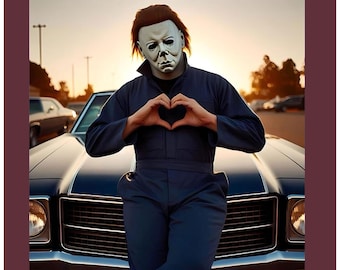 Michael Myers Heart Hands png, horrorfilm jaren 90, halloweencadeau (digitale download)