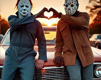 Michael en Jason Heart Hands PNG: horrorfilm uit de jaren 90 (digitale download)