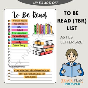 Ultimate TBR (To Be Read) Book List/Reading Tracker | Printable Reading Planner   2025 Reading Challenge,Bookish Gift Bibliophiles Bookworms