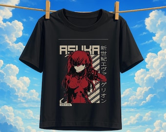 Asuka Langley T-Shirt, Bootleg Anime Streetwear, 90s Manga