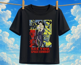 Space Cowboy T-Shirt, Retro Bootleg Anime Style, 90s Japanese Streetwear