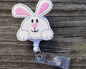 Bunny Badge Reel, Easter Bunny Badge Reel, Easter ID Badge, Retractable Badge Reel, RN Badge Reel, Nurse Badge Reel, Teacher Badge Reel