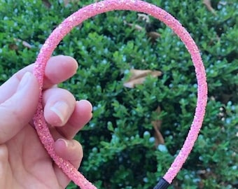 Pink Glitter Headband, Sparkly Pink Headband, Toddler Headband, Bubblegum Pink Headband, Little Girl Headband, Tween Hair Accessories