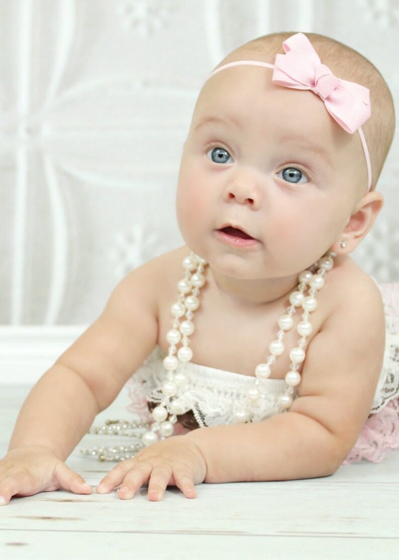 Light Pink Bow Headband Baby Pink Bow Headband Baby Etsy