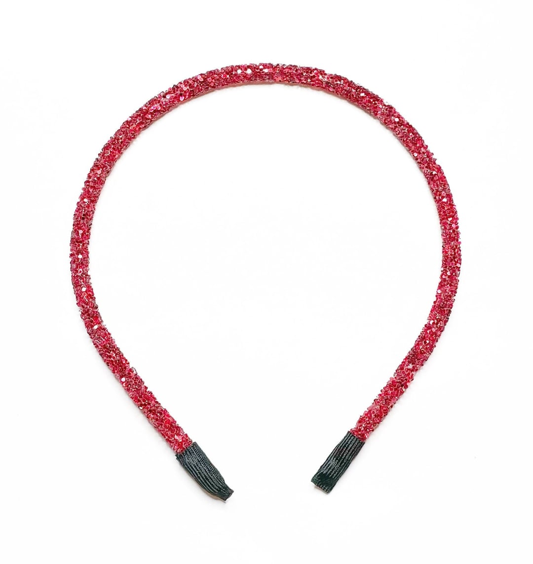 Red Headband, Red Glitter Headband, Sparkly Red Headband, Thin Headband