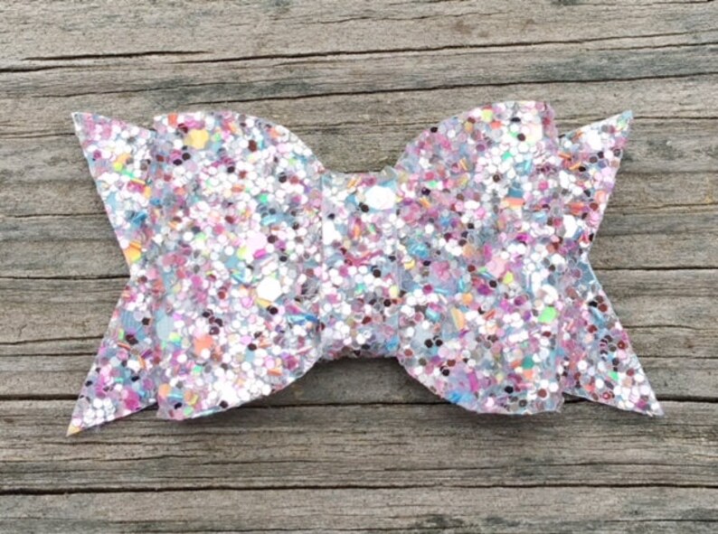 Rainbow Sparkle Bow Glitter Bows Sparkly Hair Bows Glitter Etsy