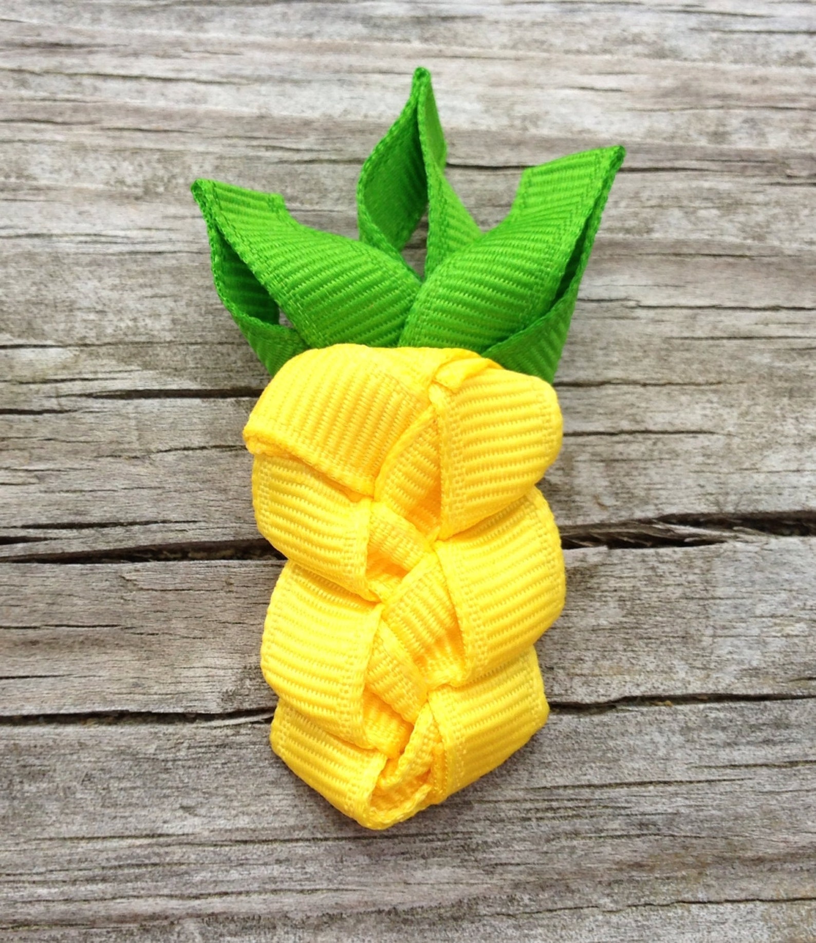 Pineapple Hair Clip Yellow Pineapple Ribbon Hair Clip Summer Etsy