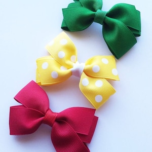 Ragazze capelli archi - si sceglie 5 - solido colorate capelli archi, archi dei capelli base Boutique, bambine capelli Bow Set, ragazze accessori per capelli