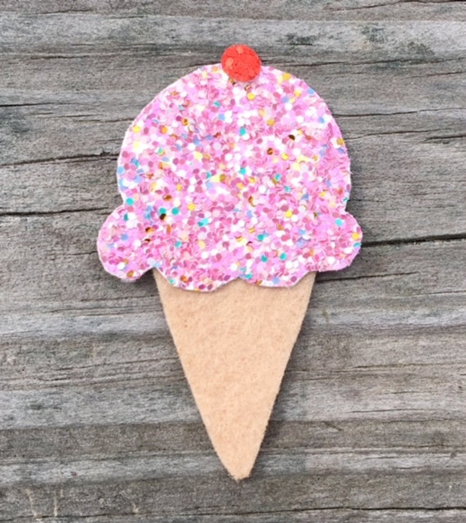 Ice Cream Cone Hair Clip Glitter Bows Ice Cream Bow Glitter Etsy