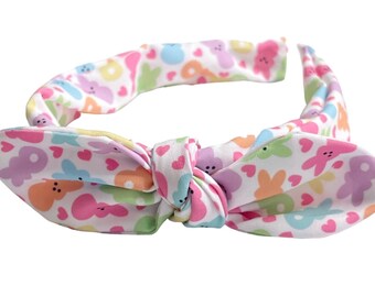 Bandeau peep pour filles, bandeau de Pâques coloré, bandeau en tissu, bandeau lapin guimauve, bandeau de Pâques pour filles, bandeau Peep Bow