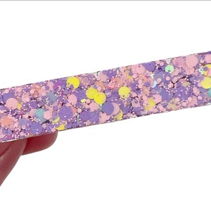 Rosa Lila und Gelb Haarspange, Glitzer Haarspange, Glitzer Haarspange, Kleinkind Haarspange, Wirrwarr Haarspange, Rosa und Lila Haarspange
