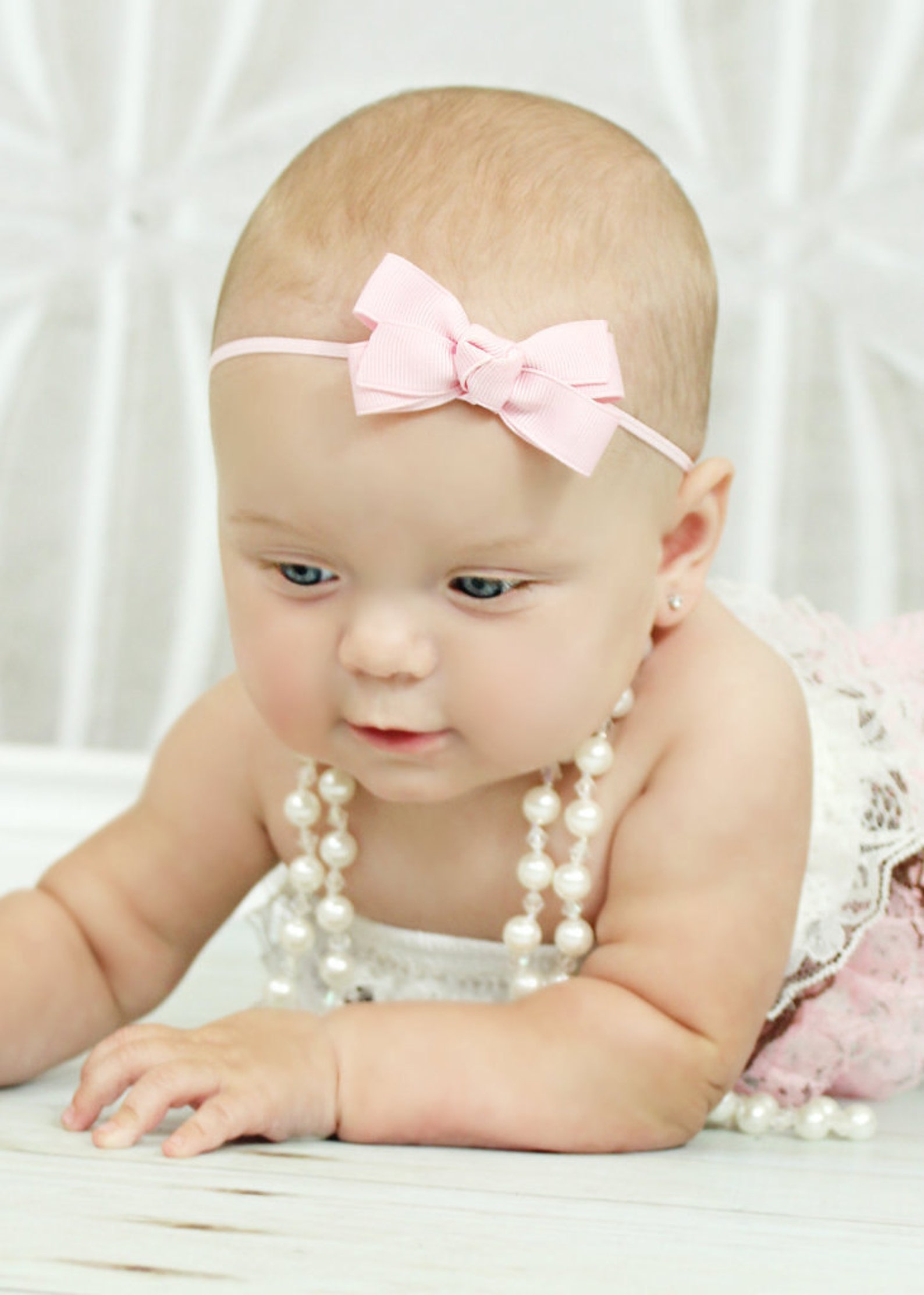 Light Pink Bow Headband Baby Pink Bow Headband Baby Etsy