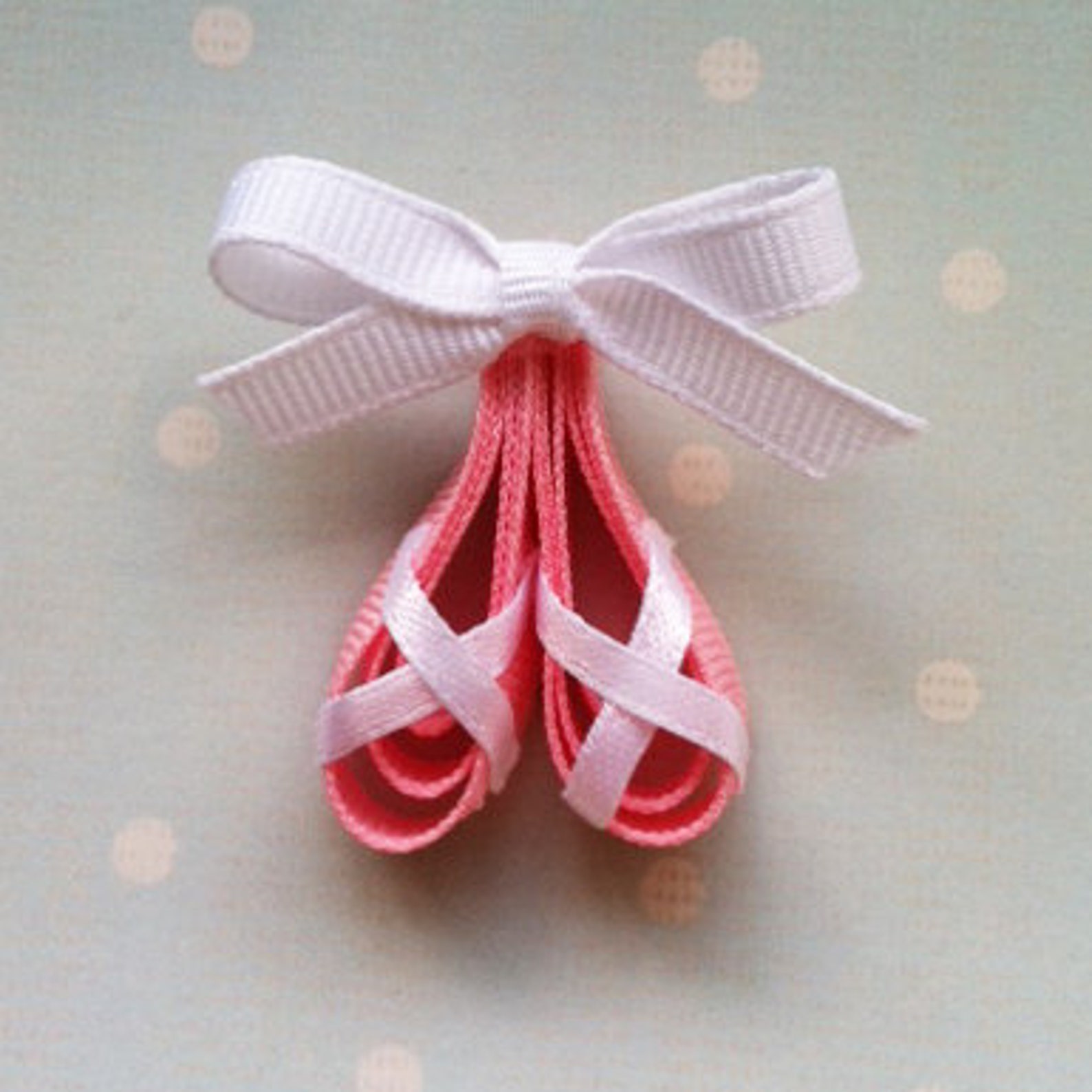 pink ballerina slippers ribbon sculpture hair clip, ballet shoes hair clip, dance hair clip, ballerina slippers hair clip, free