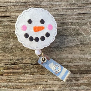 Bobine de badge de bonhomme de neige, bobine de badge d’hiver, bobine de badge d’infirmière, bobine de badge rétractable, badge d’identification, bobine de badge RN, badge d’identification de bonhomme de neige, badge médical