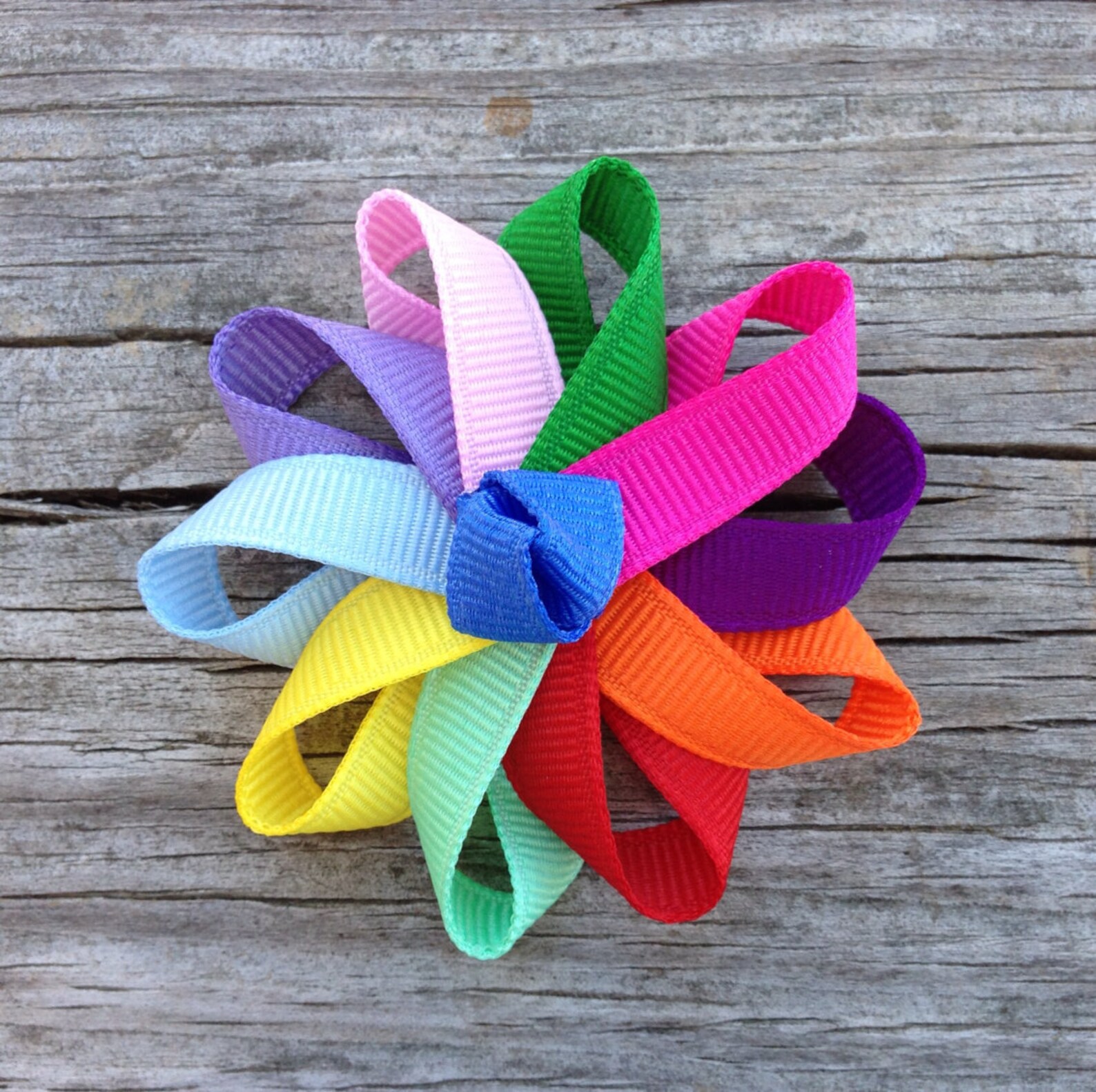 Rainbow Hair Bow Rainbow Daisy Hair Bow Daisy Hair Clip Etsy
