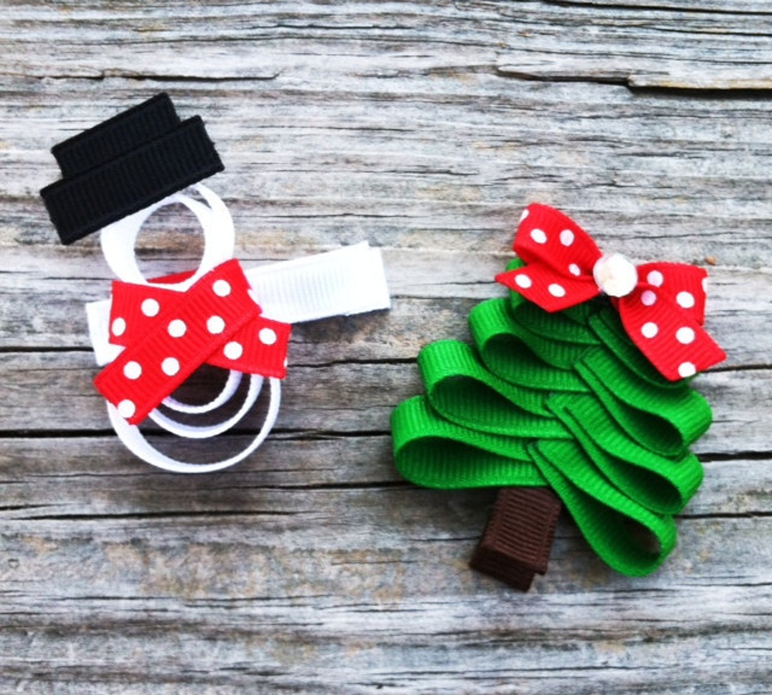 Christmas Hair Clip Set Holiday Hair Clip Set Christmas Tree Etsy Canada