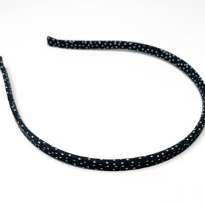 Black and White Polka Dot Headband, Black and White Headband, Toddler Headband, Ladies Headbands, Fabric Headbands, White and Black Headband