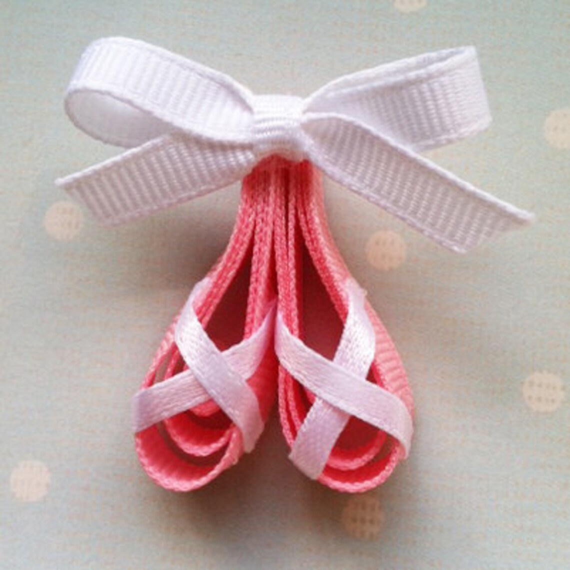 Pink Ballerina Slippers Ribbon Sculpture Hair Clip Ballet Etsy