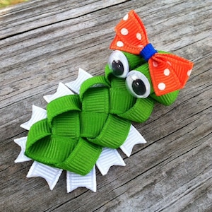 Alligator Hair Clip, Crocodile Hair Clip, Florida Gator Hair Clip, Alligator Ribbon Sculpture Hair Clip, Gator Bow, Alligator Hair Bow