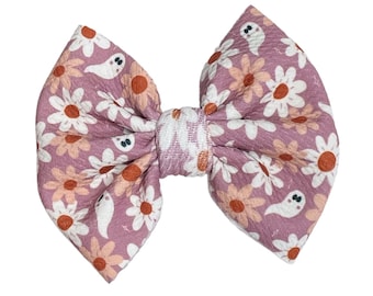 Ghost Hair Bow, Groovy Ghost Bow, Stof Hair Bows, Meisjes Stof Bow, Halloween Hair Bow, Girls Halloween Bows, Halloween Barrette