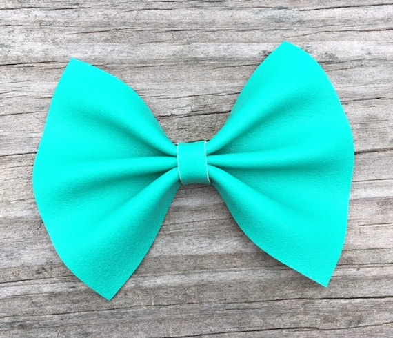 Vintage Aqua/Turquoise and Blue Bow Hair Clip VINTAGE AQUA BLUE RIBBON HAIR CLIP BOW & PLASTIC RAINBOW  main image 3