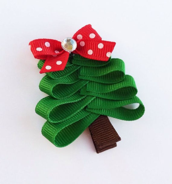 Christmas tree hair bow Clearance