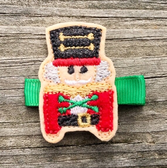 Nutcracker Hair Clip Christmas Hair Clips Nutcracker Hair Bow Holiday Bows Girls Felt Clips Girls Nutcracker Barrette Felt Clippies