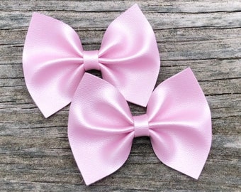 Pink Pigtail Bows, Light Pink Pigtail Hair Bows, Girls Pigtail Bows, Piggie Bows, Toddler Pigtail Bows, Bows for Pigtails, Leather Bows