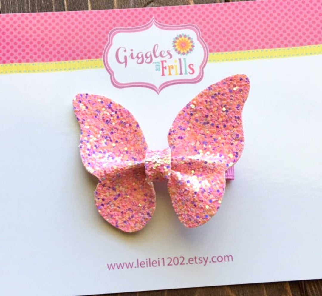 Butterfly Hair Clip Glitter Butterfly Hair Clip Glitter Etsy