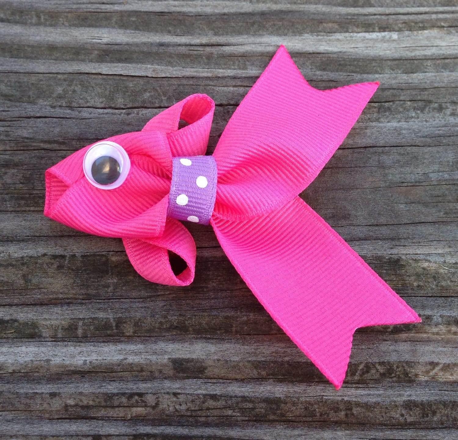 Hot Pink Fish Hair Clip Tropical Fish Hair Clip Fish Ribbon Etsy